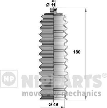 NIPParts N2846016 комплект пылника, рулевое управление на DAIHATSU CHARADE III (G100, G101, G102)