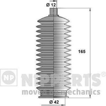 Nipparts Пыльник рулевой рейки SUZUKI IGNIS 03- (N2847015)