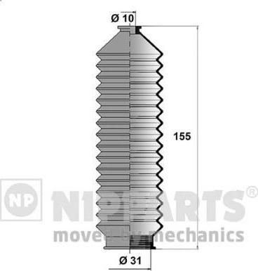 NIPParts N2851011 комплект пылника, рулевое управление на NISSAN SUNNY II (N13)