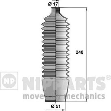 NIPParts N2855001 комплект пылника, рулевое управление на TOYOTA CARINA E Sportswagon (_T19_)
