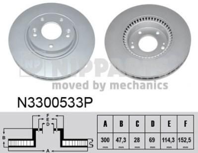 NIPParts N3300533P тормозной диск на KIA CARENS IV