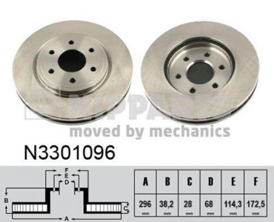 NIPPARTS Диск тормозной NISSAN PATHFINDER (R51) 05>/NAVARA 05> (R16) передний (40206-EB300, N3301096)