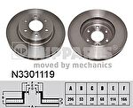 NIPParts N3301119 тормозной диск на NISSAN NAVARA (D40)