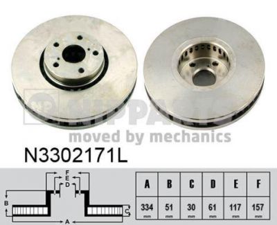 NIPPARTS Диск тормозной LEXUS GS 300-460 05- передний левый (43516-22010, N3302171L)