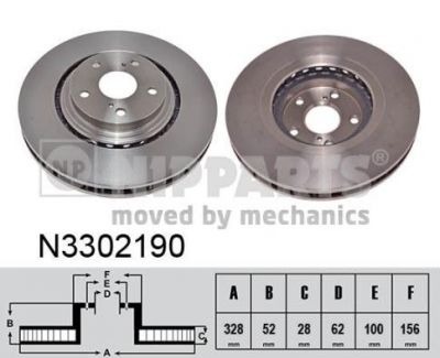 NIPPARTS Диск тормозной TOYOTA RAV4 12- (N3302190)