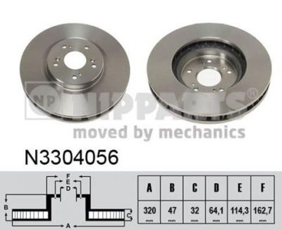 NIPPARTS N3304056 диск тормозной передний! Honda Accord 2.4 08> (N3304056)