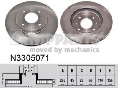 NIPPARTS диск торм.пер. Lancer 03-08 (N3305071)