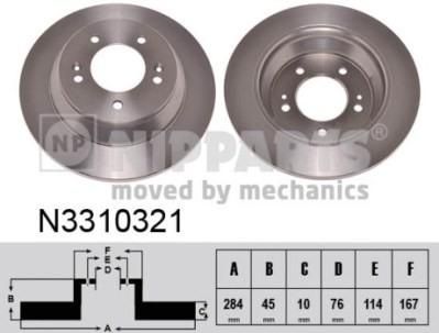 NIPParts N3310321 тормозной диск на KIA CARENS IV