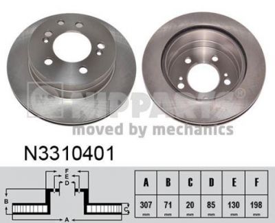 NIPParts N3310401 тормозной диск на SSANGYONG RODIUS