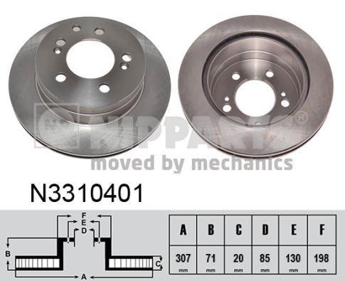 NIPParts N3310401 тормозной диск на SSANGYONG RODIUS