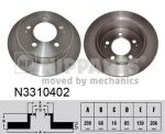 Nipparts Диск тормозной SSANGYONG ACTYON/KYRON/REXTON II 06- зад. (N3310402)