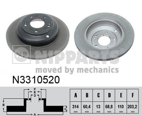 NIPParts N3310520 тормозной диск на HYUNDAI GENESIS купе