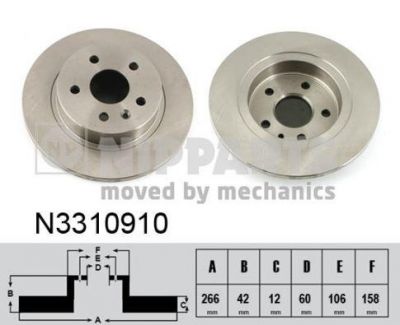 NIPPARTS Диск тормозной CHEVROLET CRUZE R15 задний (13502135, N3310910)