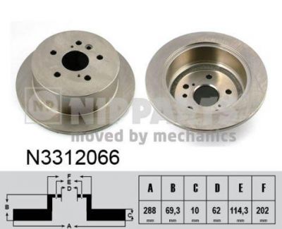 NIPParts N3312066 тормозной диск на LEXUS RX (MHU3_, GSU3_, MCU3_)