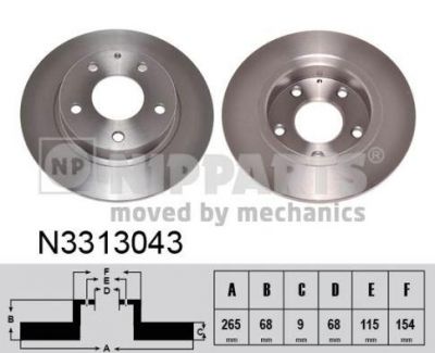 NIPParts N3313043 тормозной диск на MAZDA 3 седан (BM)