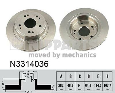 NIPPARTS Диск торм.HONDA ACCORD 2.0/2.2/2.4 08- зад. (42510-TA0-A00, N3314036)