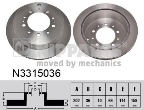 NIPPARTS Диск тормозной MITSUBISHI OUTLANDER/ASX 12- (N3315036)