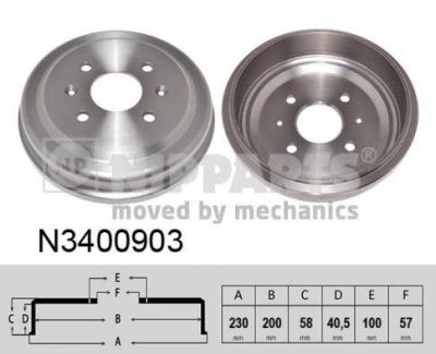 Nipparts Барабан тормозной CHEVROLET AVEO 06-/SPARK 10- (N3400903)