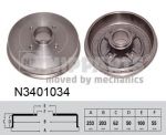 NIPParts N3401034 тормозной барабан на NISSAN KUBISTAR (X76)