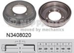 NIPParts N3408020 тормозной барабан на SUZUKI GRAND VITARA II (JT)