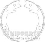 NIPParts N3502086 комплект тормозных колодок, стояночная тормозная с на TOYOTA YARIS (SCP1_, NLP1_, NCP1_)