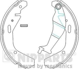 NIPPARTS Колодки торм.бар.OPEL AGILA 1.0-1.3 00-/SUZUKI IGNIS 1.3-1.5 03-/WAGON R+1.3 00- (53200-84E00, N3508028)