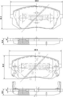 NIPPARTS Колодки тормозные перед. KIA Carens III//ix35 2,0L 06-> (58101-1DA00, N3600330)