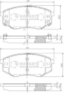 NIPPARTS КОЛОДКИ ТОРМОЗНЫЕ HYUNDAI IX20 11- ПЕРЕДНИЕ (ЧЕШСКАЯ СБОРКА) (N3600545)