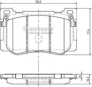 NIPParts N3600549 комплект тормозных колодок, дисковый тормоз на HYUNDAI GENESIS купе