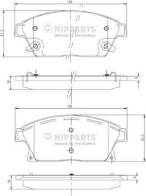 NIPPARTS Колодки тормозные CHEVROLET CRUZE/OPEL ASTRA J передние (0542115, N3600915)