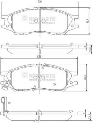 NIPPARTS Колодки торм пер Nissan Almera Classic (4106095F0B, N3601097) NIPPARTS Колодки торм пер Nissan Almera Classic (4106095F0B, N3601097)