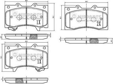 Nipparts Колодки тормозные NISSAN PATROL III (Y62) 10- передн. (N3601109)