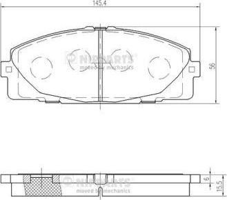 NIPParts N3602144 комплект тормозных колодок, дисковый тормоз на TOYOTA HIACE / COMMUTER V (TRH2_, KDH2_)