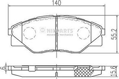 NIPParts N3602149 комплект тормозных колодок, дисковый тормоз на TOYOTA HILUX III пикап (KUN_, TGN_, LAN_, GGN_)