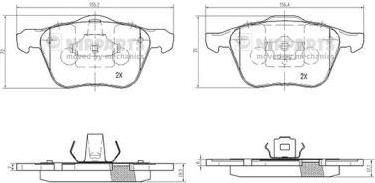 NIPParts N3603072 комплект тормозных колодок, дисковый тормоз на OPEL VECTRA C