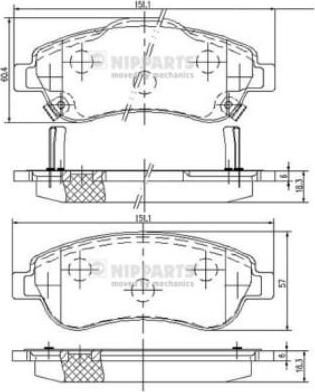 NIPPARTS Колодки тормозные HONDA CR-V 07> передние (45022SWWG01, N3604066)