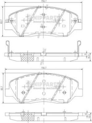 NIPPARTS Колодки тормозные HYUNDAI SANTA FE (CM)/(SM) 05-/KIA SORENTO (XM) 09- передние (58101-2BA10, N3605051)