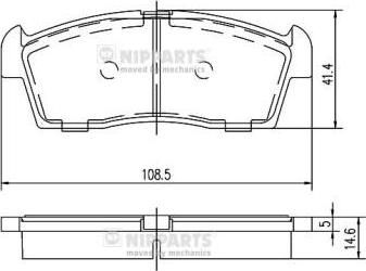 NIPParts N3608032 комплект тормозных колодок, дисковый тормоз на SUZUKI IGNIS II