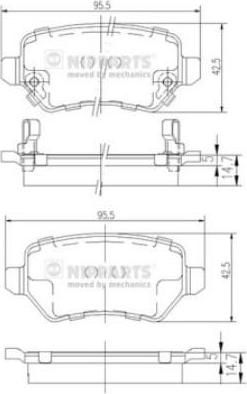 NIPParts N3610310 комплект тормозных колодок, дисковый тормоз на OPEL ASTRA H (L48)