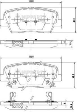 NIPPARTS Колодки тормозные HYUNDAI SANTA FE (CM) 2.2D 09-/KIA SORENTO (XM) 09- задние (58302-2PA70, N3610312)