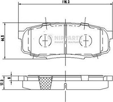 NIPPARTS Колодки тормозные TOYOTA LAND CRUISER J200 4.5D/4.7 07-/LEXUS LX570 08- задние (04466-0C010, N3612043)