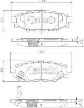 NIPPARTS Колодки тормозные задние SUBARU LEGACY 03> OUTBACK 03> (26696AG030, N3617004)