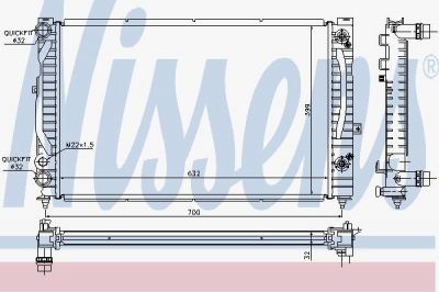 NISSENS Радиатор основной VAG 1.6/1.8/1.8T/2.3L V5,1.9TDI all АКПП 00-05 (60229)