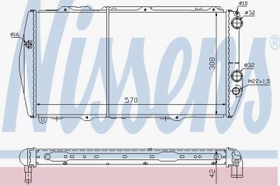 NISSENS Радиатор A100 82-91 1.9-2.3L =443121251N/P, 431121251K/T (443121251P, 604551)