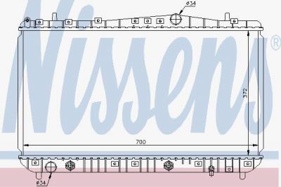 NISSENS Радиатор основной CHEVROLET Lacetti 1.4/1.6L /АКПП (61634)