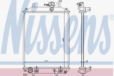 Nissens 61739 радиатор, охлаждение двигателя на DAIHATSU CUORE VI (L251, L250_, L260_)