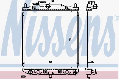 Nissens 61762 радиатор, охлаждение двигателя на DAIHATSU MOVE (L6_, L9_)