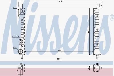 NISSENS Радиатор охлаждения двигателя FIAT PALIO (96-) 1.2 i (46417059, 61802)
