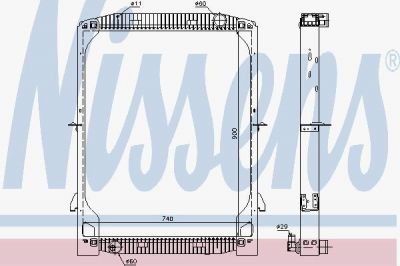 NISSENS Радиатор системы охлаждения, 900x740x40 IVECO Eurostar/tech E.38/42/47/52/39/40 (61971A)