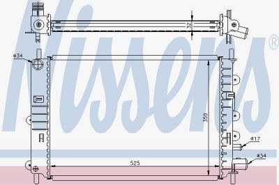 NISSENS Радиатор FORD ESCORT 1.4-2.0 91- (6912237, 62217A)